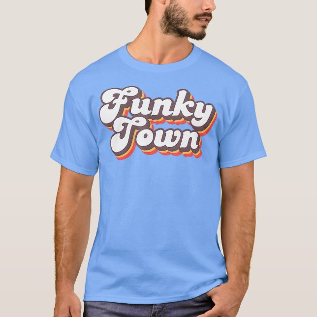 Funky Town Roller Disco Outfit Retro 70s Costume T-Shirt (Front)