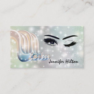 Funky trendy retro colourful lashes logo after car business card