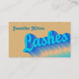 Funky trendy retro colourful lashes logo after car business card