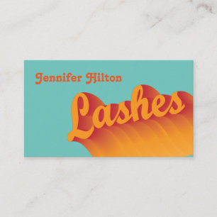Funky trendy retro colourful lashes logo after car business card
