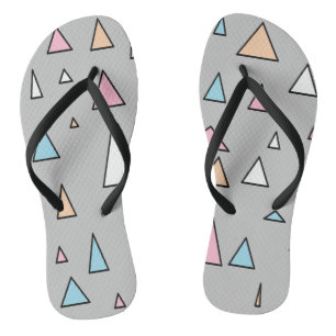 Funky Triangles Pastel Colours Flip Flops
