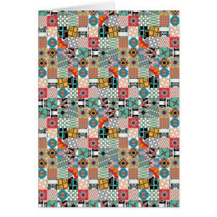 Funky Tribal Patchwork Geometric Pattern