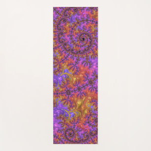 Funky Trippy Colourful Vibrant Spiralling Fractal Yoga Mat