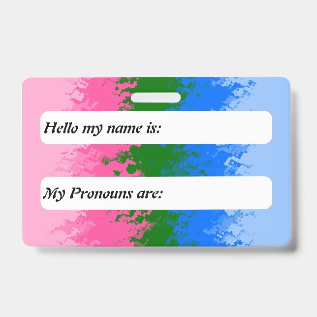 Funky Trippy Customisable Omniromantic Pride Flag ID Badge (Front)