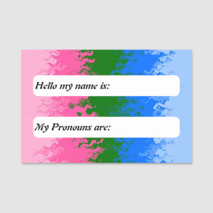 Funky Trippy Customisable Omniromantic Pride Flag Name Tag