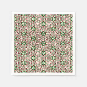 Funky Trippy Eclectic Boho Christmas Kaleidoscope  Napkin