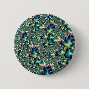 Funky Trippy Eclectic Boho Hippie Abstract Fractal 6 Cm Round Badge