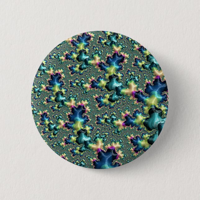 Funky Trippy Eclectic Boho Hippie Abstract Fractal 6 Cm Round Badge (Front)