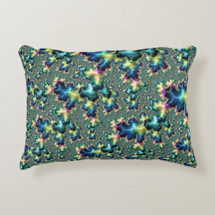 Funky Trippy Eclectic Boho Hippie Abstract Fractal Decorative Cushion