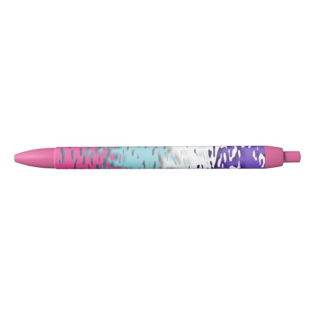 Funky Trippy Ripply Groovy Multisexual Pride Flag Black Ink Pen (Front)
