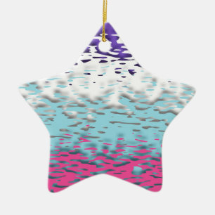 Funky Trippy Ripply Groovy Multisexual Pride Flag Ceramic Tree Decoration