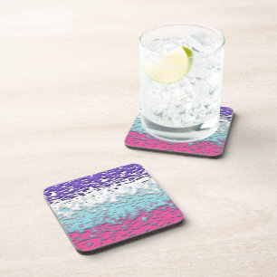 Funky Trippy Ripply Groovy Multisexual Pride Flag Coaster