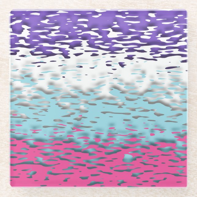 Funky Trippy Ripply Groovy Multisexual Pride Flag Glass Coaster (Front)