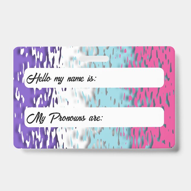 Funky Trippy Ripply Groovy Multisexual Pride Flag ID Badge (Front)