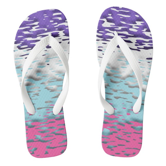 Funky Trippy Ripply Groovy Multisexual Pride Flag Jandals (Footbed)