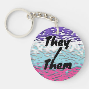 Funky Trippy Ripply Groovy Multisexual Pride Flag Key Ring