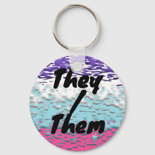 Funky Trippy Ripply Groovy Multisexual Pride Flag Key Ring