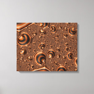 Funky Trippy Spiralling Orange Black Fractal Art Canvas Print