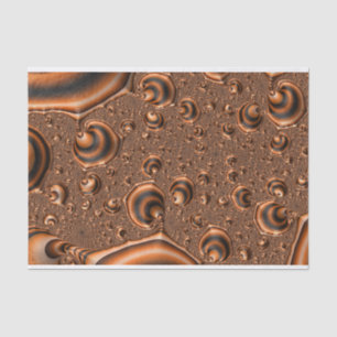 Funky Trippy Spiralling Orange Black Fractal Art Tissue Paper
