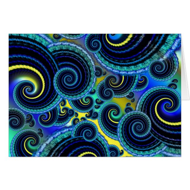 Funky Turquoise and Yellow Swirl Pattern (Front Horizontal)