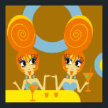 Funky Twins Pop Art Poster<br><div class="desc">Funky pop art divas print- Customise it to any size!</div>