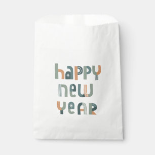 Funky Typography Happy New Year design Favour Bags
