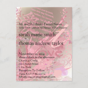 Funky Up Beat Modern Monogram Wedding Invitation