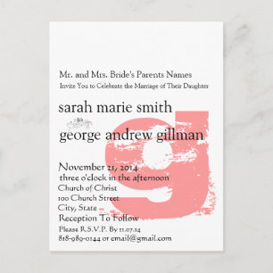 Funky UpBeat Modern Monogram  Wedding Invitation