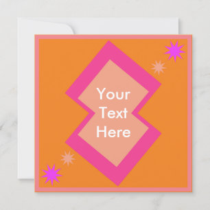 Funky Vibrant Mid-Century Modern Square Invitation