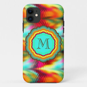 Funky, Vibrant Rainbow Monogram Case-Mate iPhone Case