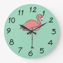 Funky Vintage Pink Flamingo Blue