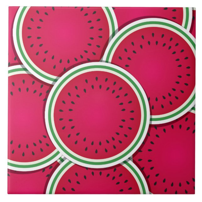 Funky watermelon slices tile (Front)