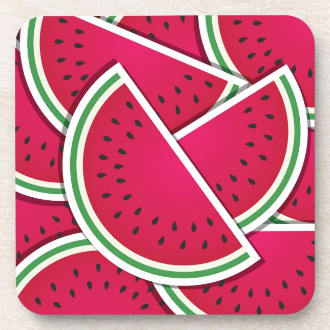 Funky watermelon wedges coaster (Front)