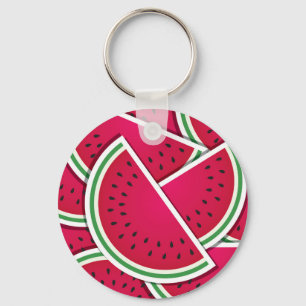 Funky watermelon wedges key ring