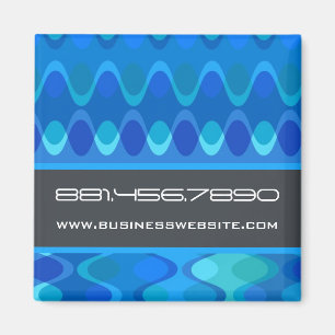 Funky Waves 04 * Blue Turquoise Magnet