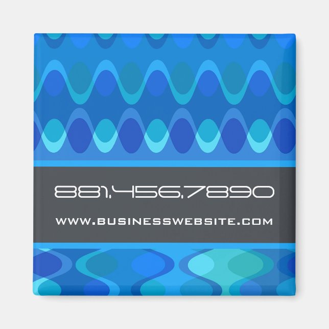 Funky Waves | 04 * Blue Turquoise | Magnet (Front)