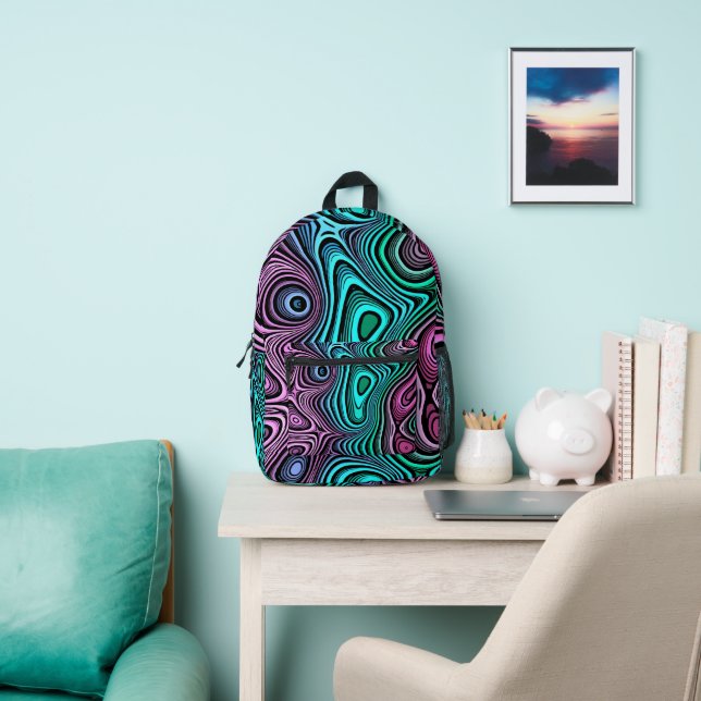 Funky Waves Print Printed Backpack (Insitu)