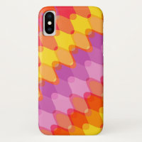 Funky Waves Red Pink Purple Retro Mod Art Pattern