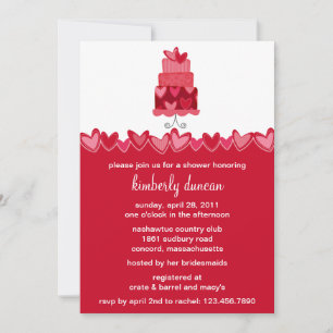 Funky Wedding Cake Bridal Shower Invitation