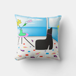 Funky Whimsical Miami Abstract Colourful Cushion