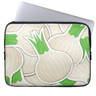Funky white onions laptop sleeve
