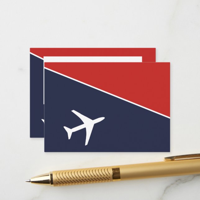 Funky White Plane Aeroplane Pilot Aviation Enclosure Card (Front/Back In Situ)