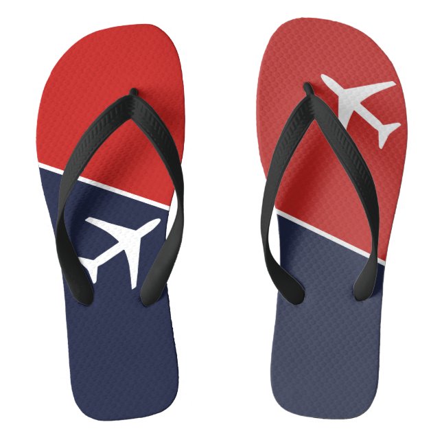 Funky White Plane Aeroplane Pilot Aviation Jandals (Footbed)