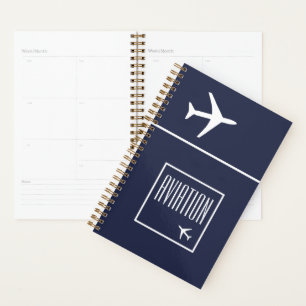 Funky White Plane Aeroplane Pilot Aviation Planner