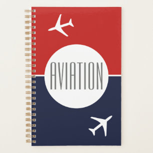 Funky White Plane Aeroplane Pilot Aviation Planner