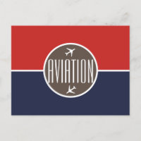 Funky White Plane Pilot Aviation Postcard
