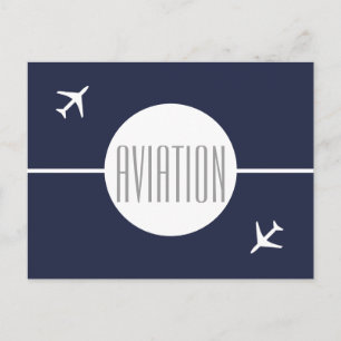 Funky White Plane Pilot Aviation Postcard