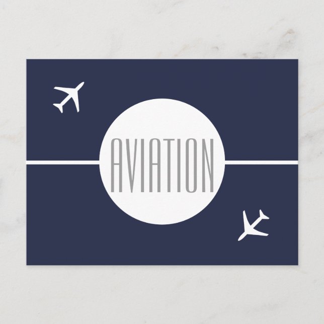 Funky White Plane Pilot Aviation Postcard (Front)