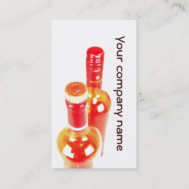 funky wine bottles business card template (Front)