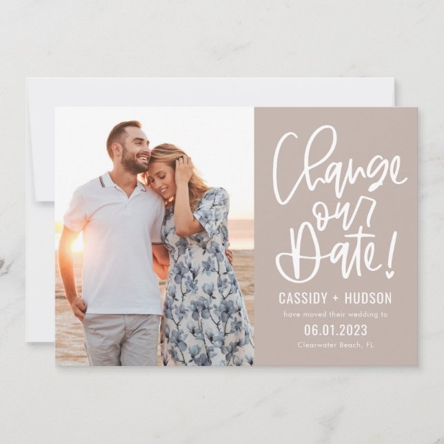 Funky Writing Editable Colour Change The Date Card (Front)